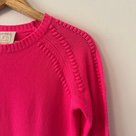 Sail to Sable Bright Pink Crew Neck Wool and Cashmere Sweater | Size Small - Picture 2 of 8
